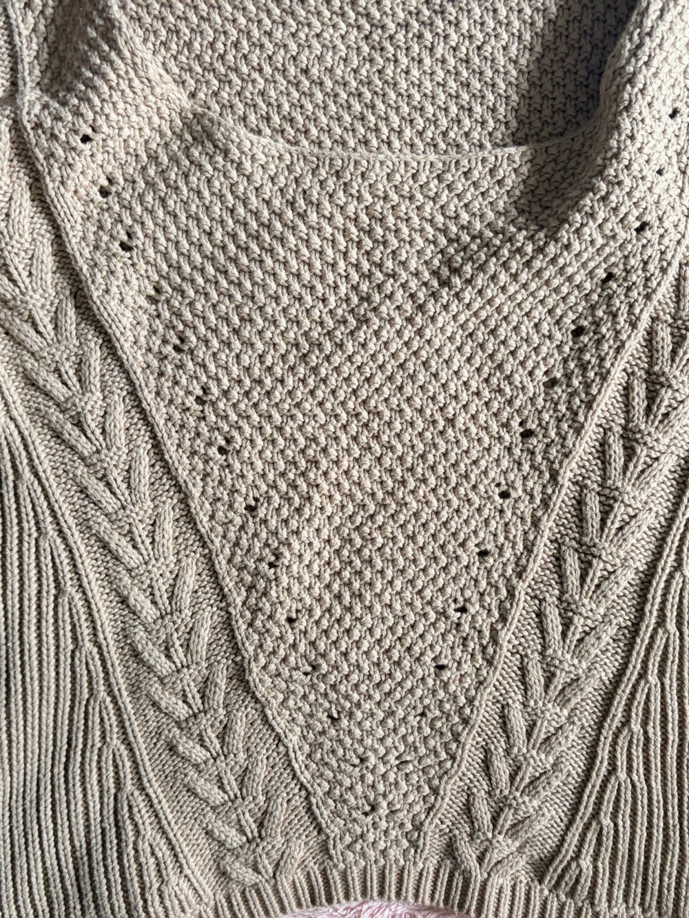 Forever 21 Cropped Cable & Textured Knit Crewneck Sweater - Beige - Picture 2 of 5